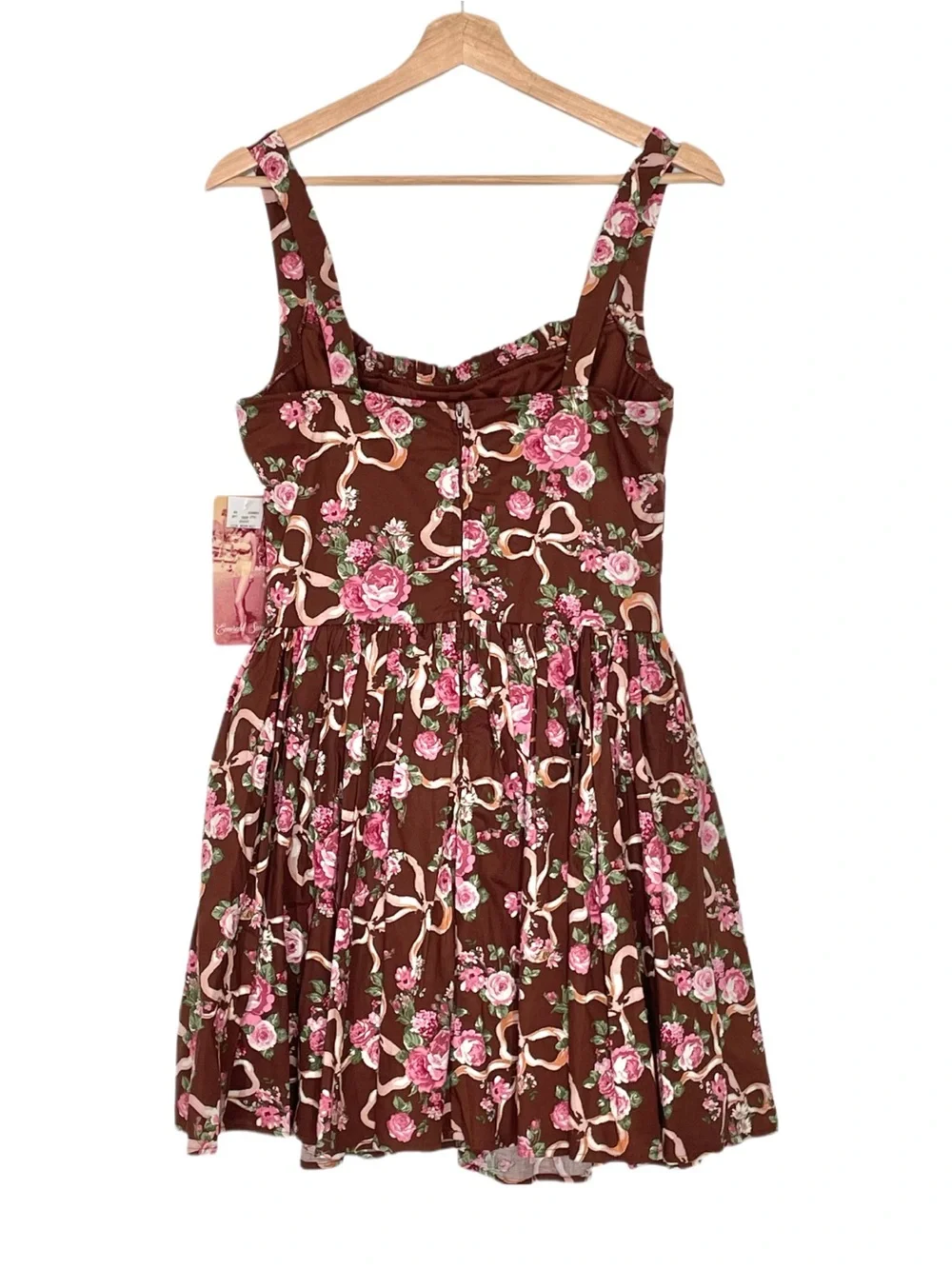 Emerald Sundae x Dry Goods Sleeveless Corset Bodice Floral Bow Dress Large NWT